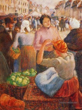  1891 Art - place de marché gisors 1891 Camille Pissarro